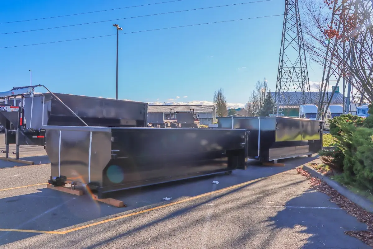 Roll-off dumpster ready for waste disposal at job site for Construction Dumpster Rental in Humboldt